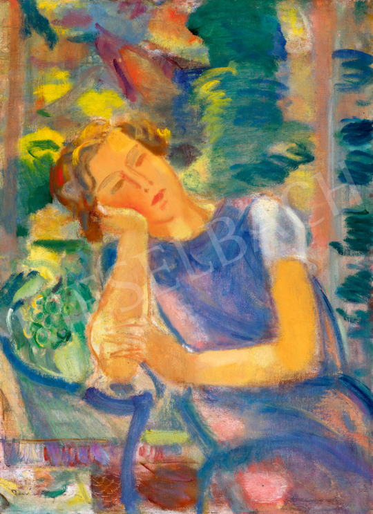  Márffy Ödön - Merengő lány, 1930-as évek festménye