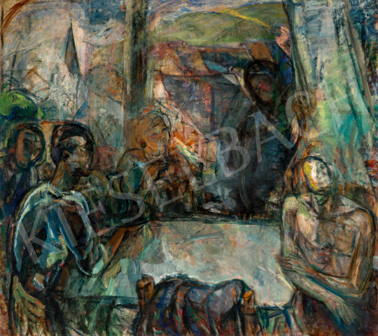 Egry, József - Christ in Emmaus, c. 1920 painting