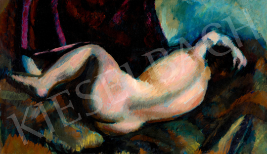 Uitz, Béla - Reclining Nude, second half of 1910s painting