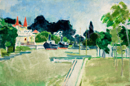  Vaszary János - Siófoki kikötő vitorlásokkal, 1925 körül 