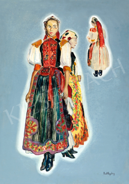  Batthyány Gyula - Lányok népviseletben (Kalotaszegen), 1940 körül 