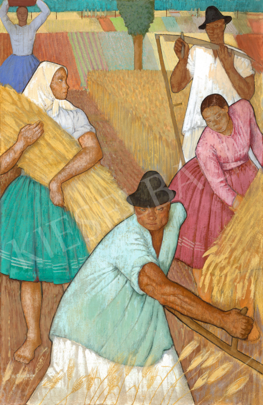  Czene, Béla jr. - In the Fields (Harvest), 1944 painting