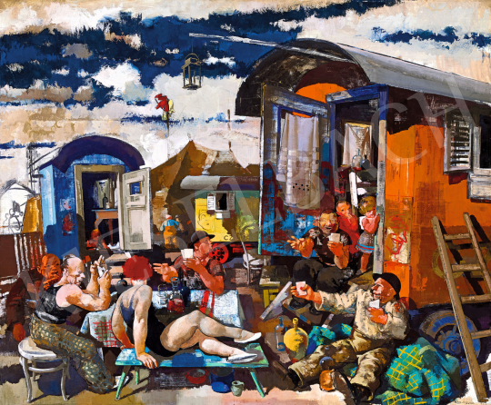 Aba-Novák, Vilmos - Circus (Comedians), 1941 painting