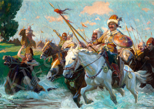 For sale  Viski, János - The Hungarian conquest of the Carpathian Basin 's painting