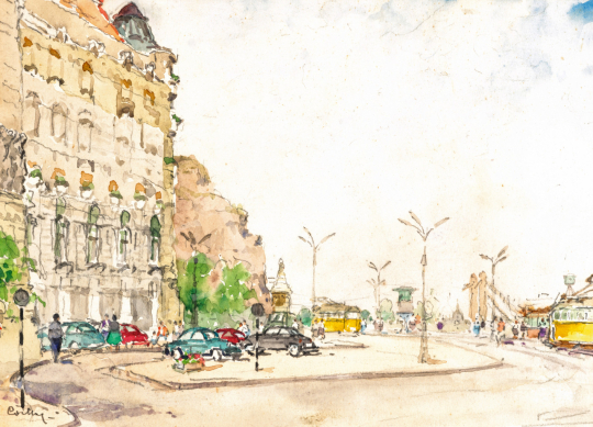  Csillag, József - Hotel Gellért in the 1960s painting