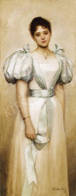  Lám-Hilbert, Irén - Girl in a Dress with Green Ribbon 