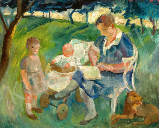  Szőnyi, István - In the Garden, 1927 painting
