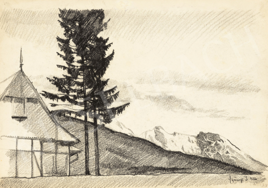  Szőnyi, István - Resort with Pines, 1916 painting