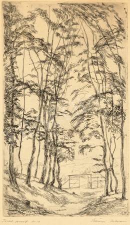  Szőnyi, István - Forest Detail with a Gate (Trees), 1925 