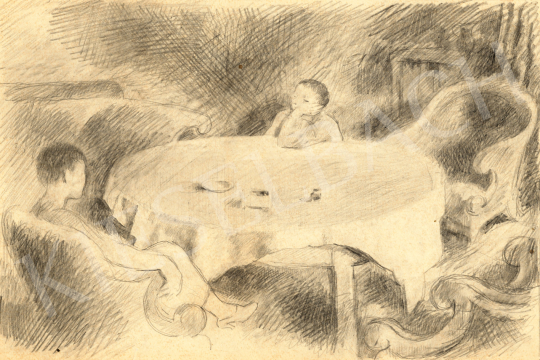  Szőnyi, István - Around the Table, 1935 painting