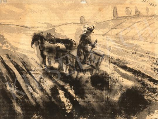  Szőnyi, István - Wagon in the Fields, 1924 painting