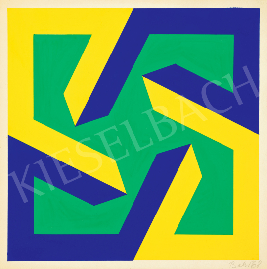  Bak, Imre - Shapes in Blue and Yellow, 1968 painting