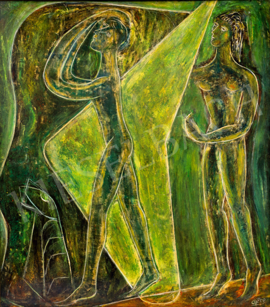 Eladó  Manit Ozere (Hauser Frigyes) - Ádám és Éva, 1960-as évek festménye