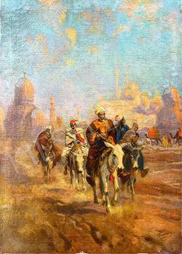 Cserna Károly - Keleti jelenet (Úton) , Kairó  