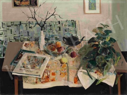 For sale id. Keleti, Jenő - Still-Life with Art Albums (Retro Hungary), 1960's 's painting