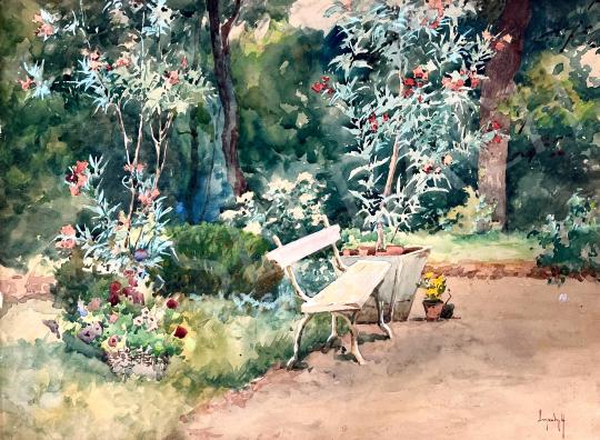 For sale Neogrády, Antal - Garden with bench 's painting
