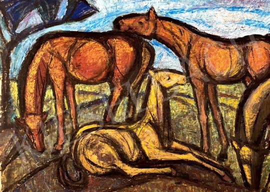  Fontos, Sándor - Horses,1964 painting