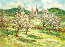 Thormáné Kiss, Margit - Blossoming Trees at Nagybánya (Virághegy) 