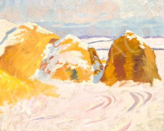  Iványi Grünwald, Béla - Haystacks in the Sunshine (Winter Nagybánya), early 1900s | 74. Spring auction auction / 12 Lot