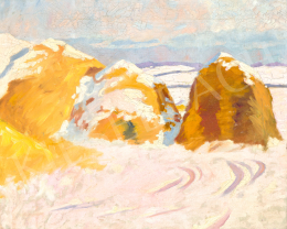  Iványi Grünwald, Béla - Haystacks in the Sunshine (Winter Nagybánya), early 1900s 