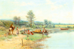 Bruck, Lajos - Bank of Tisza (A Glass of Wine, Cookout) 