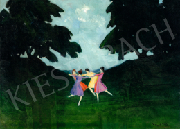 Vaszkó, Ödön - Dancing Outdoors (Art Deco Scene), 1924 