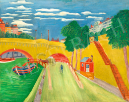  Czimra Gyula - Párizsi Szajna-part a Pont Neuf-vel, 1930-as évek  