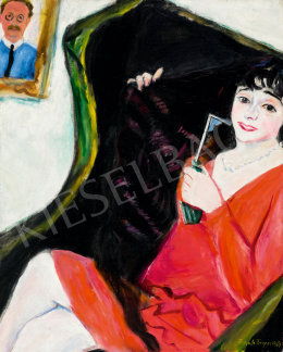  Frank Frigyes - Fotelben ülő vörös ruhás Mimi (Mi ketten), 1929 