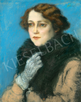 Rippl-Rónai József - Fiatal hölgy fehér kesztyűvel, 1923 