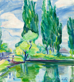 Erdélyi, Béla - Riverside in Spring 