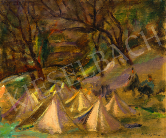  Márffy Ödön - Táborozók a domboldalon, 1916 körül | 74. Tavaszi aukció aukció / 179 tétel