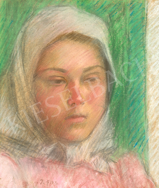  Vaszary, János - Girl in Handkerchief, 1903 | 74. Spring auction auction / 199 Lot