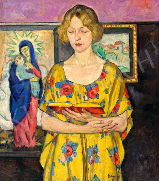  Belányi Viktor - Nő virágos ruhában | 74. Tavaszi aukció aukció / 209 tétel