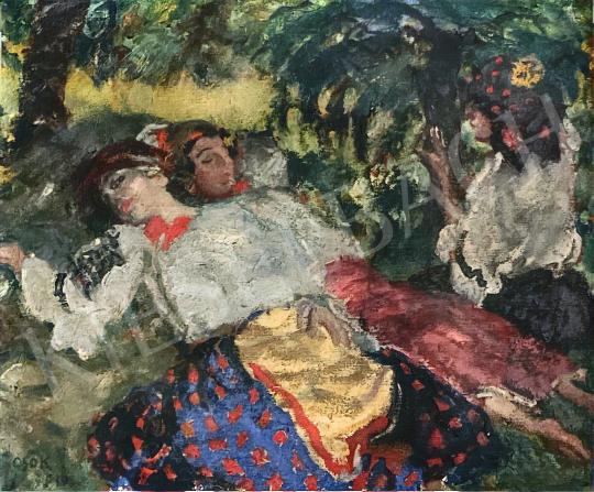  Csók, István - Resting in the open air, 1910  painting