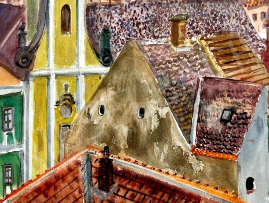 Eladó Breznay József - Szentendrei háztetők  festménye