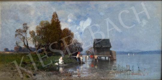 Mészöly, Géza - Washing Women on the Waterfront, 1875  painting