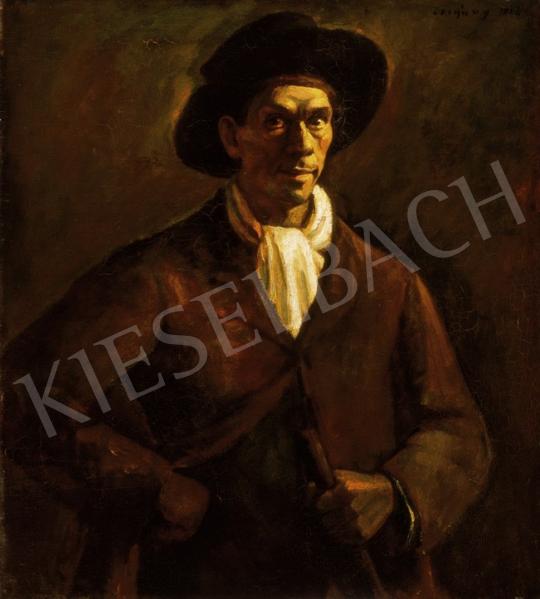  Czigány, Dezső - Self -Portrait in Hat (in the Light of Fire) | 25th Auction auction / 123 Lot