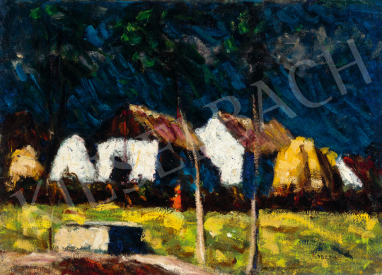  Koszta József - Napfénytől világító fehér házak, 1920-as évek | 75. Őszi aukció aukció / 49 tétel