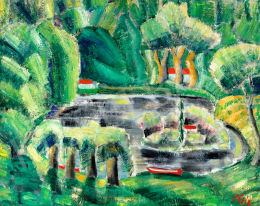 Klie, Zoltán - Forest of Meudon (Landscape with Red Boat), 1925 