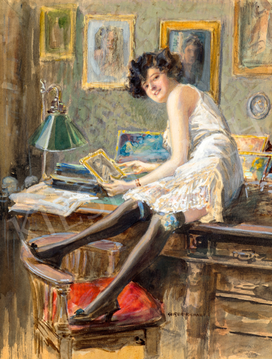 Geiger, Richárd - Model Sitting on a Table (Weekend in the Study) | 75th Autumn auction auction / 78 Lot