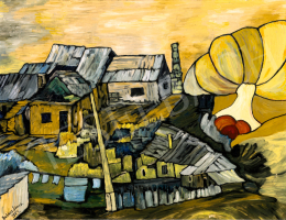  Balázs, János - Houses with Yellow Flowers (Pécskődomb), 1975 