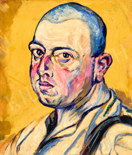  Scheiber Hugó - Önarckép sárga háttér előtt, 1917 körül 