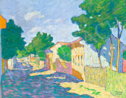  Kádár Béla - Napsütötte nyári utca, 1910-es évek 