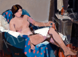 Novák, András - Nude in an Armchair on a Red Polka Dot Scarf 