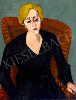 Tihanyi, Lajos, - New Yorker Violinist (Woman Sitting in an Armchair, Portrait of Charlotte Kármán), 1929 