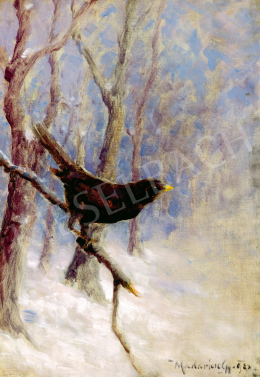  Madarász Gyula - Kis rigó a téli erdőben, 1927 