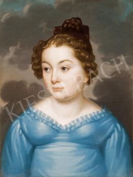  Donát, János - Young Girl in Blue Empire Dress 