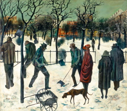  Korga, György - Winter in Pest (Snow Shovels), c. 1960 