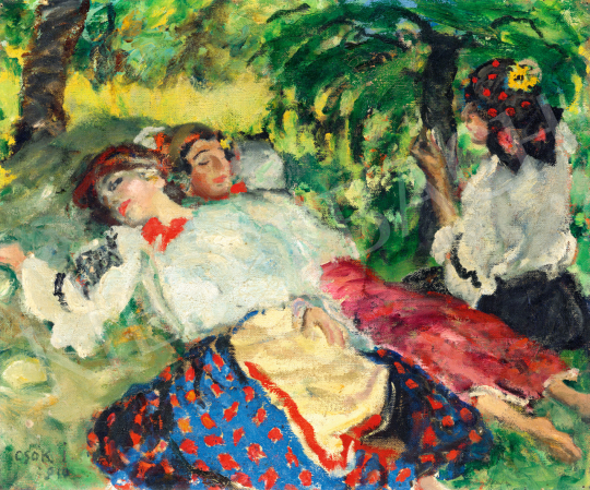  Csók, István - Resting Outdoors | 75th Autumn auction auction / 217 Lot