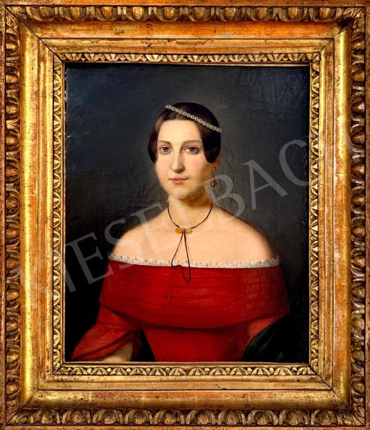 For sale Unknown painter - Portrait of a woman in red top 's painting